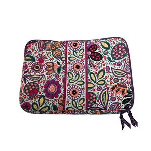 VERA BRADLEY Laptop Sleeve Case Folio "Viva La Vera" Padded Zipper AS IS